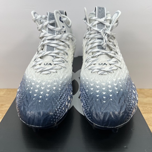 Under Armour Men 11.5 Spotlight Clone 3.0 MC Football Cleats 3026334-106 WHT/NVY main image 4